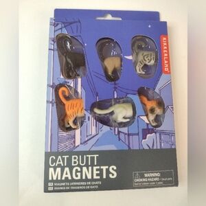 Kikkerland Cat Butt Magnets - Multicolor Set Of 6